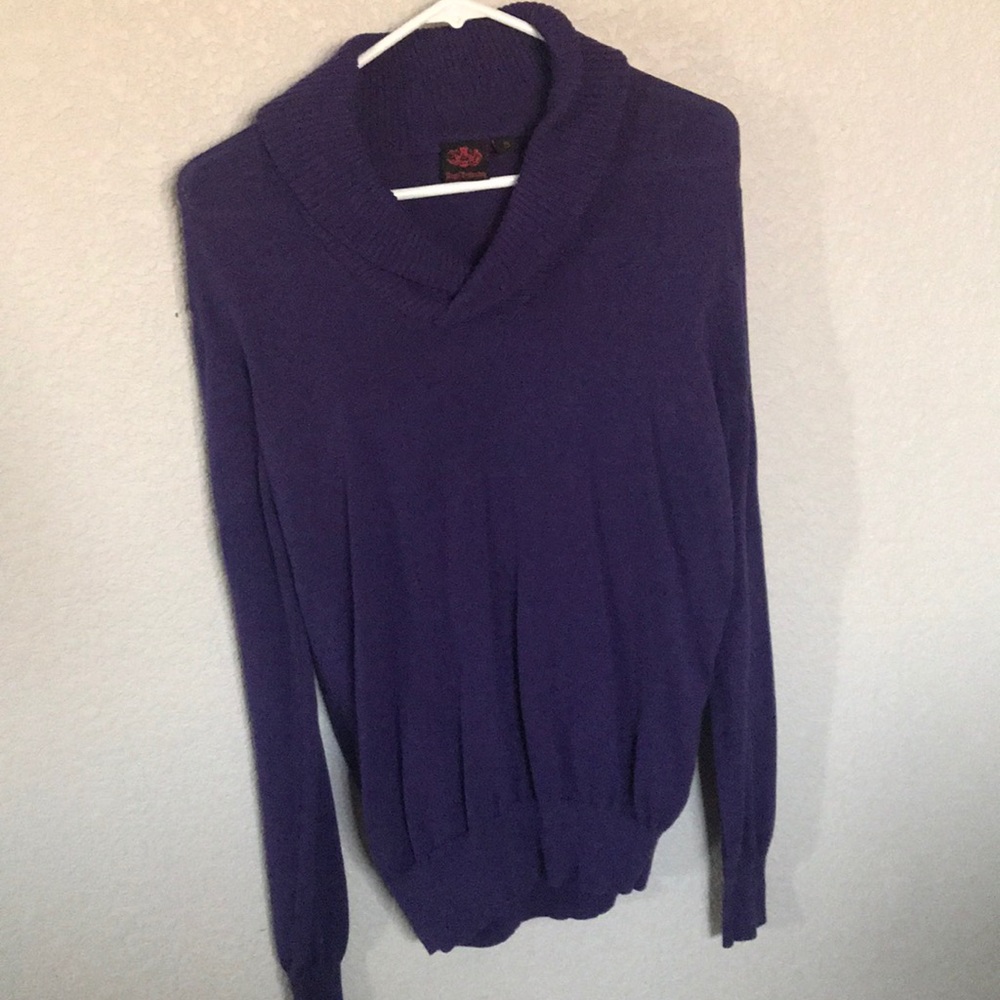 Dark purple v neck sweater